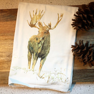 Moose Flour Sack Kitchen Towel