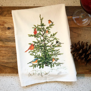 Bird Tree Flour Sack Kitchen Towel