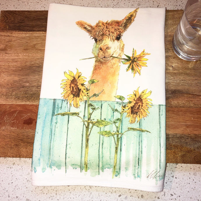 Alpaca Sunflower Flour Sack Kitchen Towel
