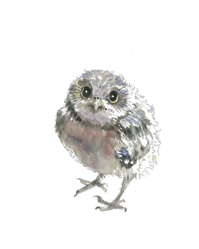 Baby Owl Nursery Watercolor Print