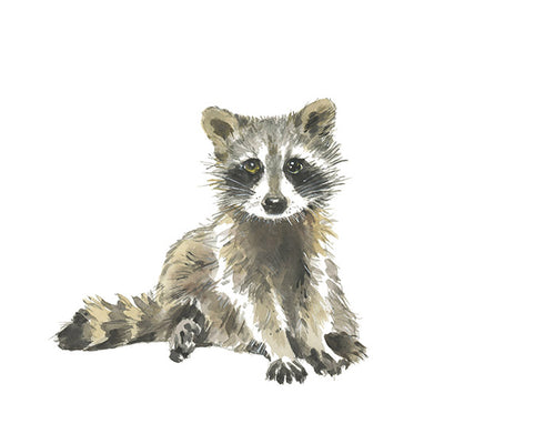 Raccoon Nursery Watercolor Print
