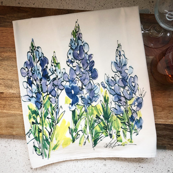 Bluebonnet Flowers Flour Sack Kitchen Towel