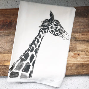 Giraffe Flour Sack Kitchen Towel