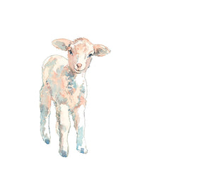 Baby Lamb Nursery Watercolor Print