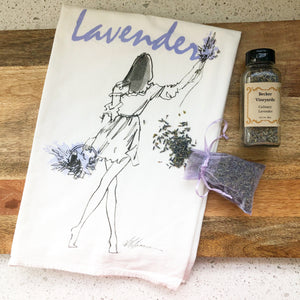 Lavender Girl Flour Sack Kitchen Towel