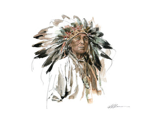 Native American Watercolor Print