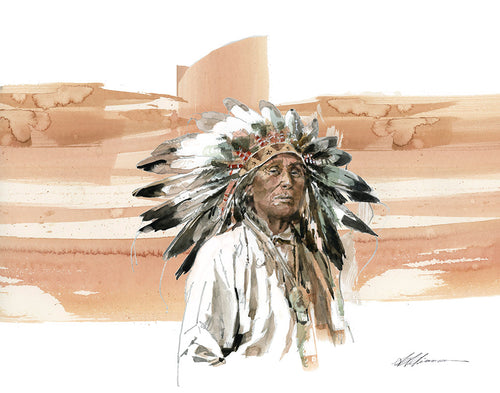 Native American Color Swash Watercolor Print