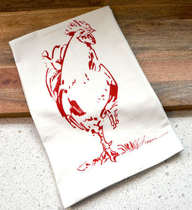 Rooster Strut Flour Sack Kitchen Towel