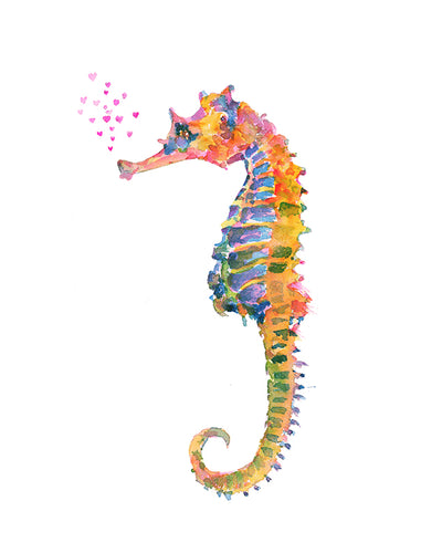 Seahorse 2 Watercolor Print