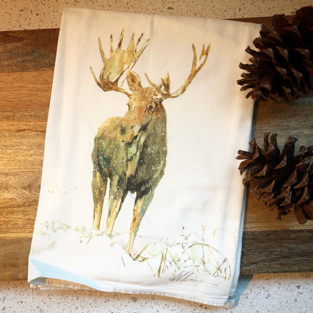 Moose Flour Sack Kitchen Towel