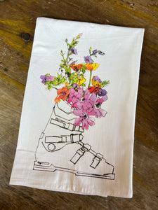 Wildflower Ski Boot Flour Sack Towel